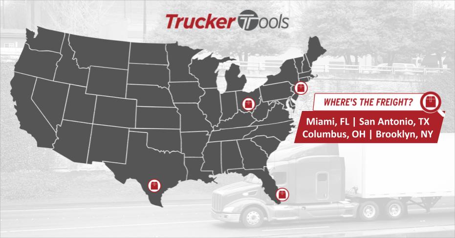 Where’s the Freight? Miami, San Antonio, Columbus and Brooklyn Dry Van Markets, Portland Reefer Market Expected To Be Most Profitable for Truckers, Carriers in Coming Week
